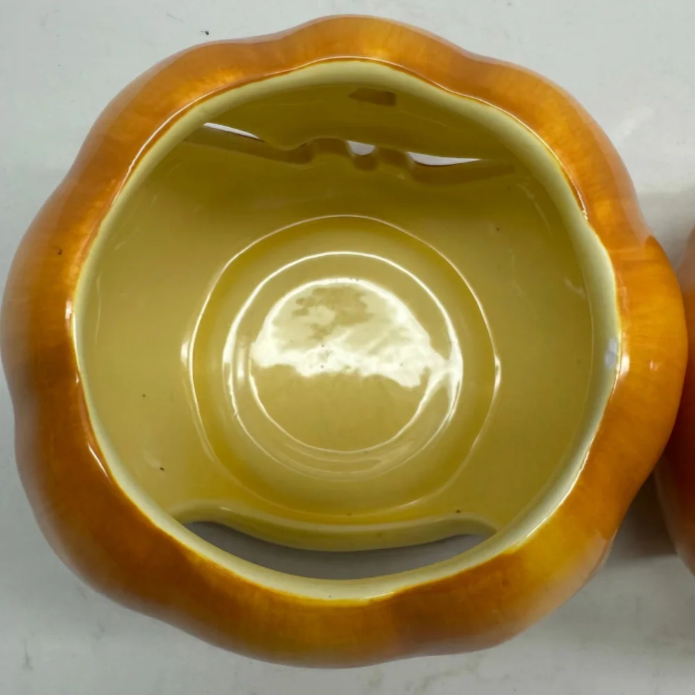 Williams Sonoma Orange Pumpkin Candle Holder